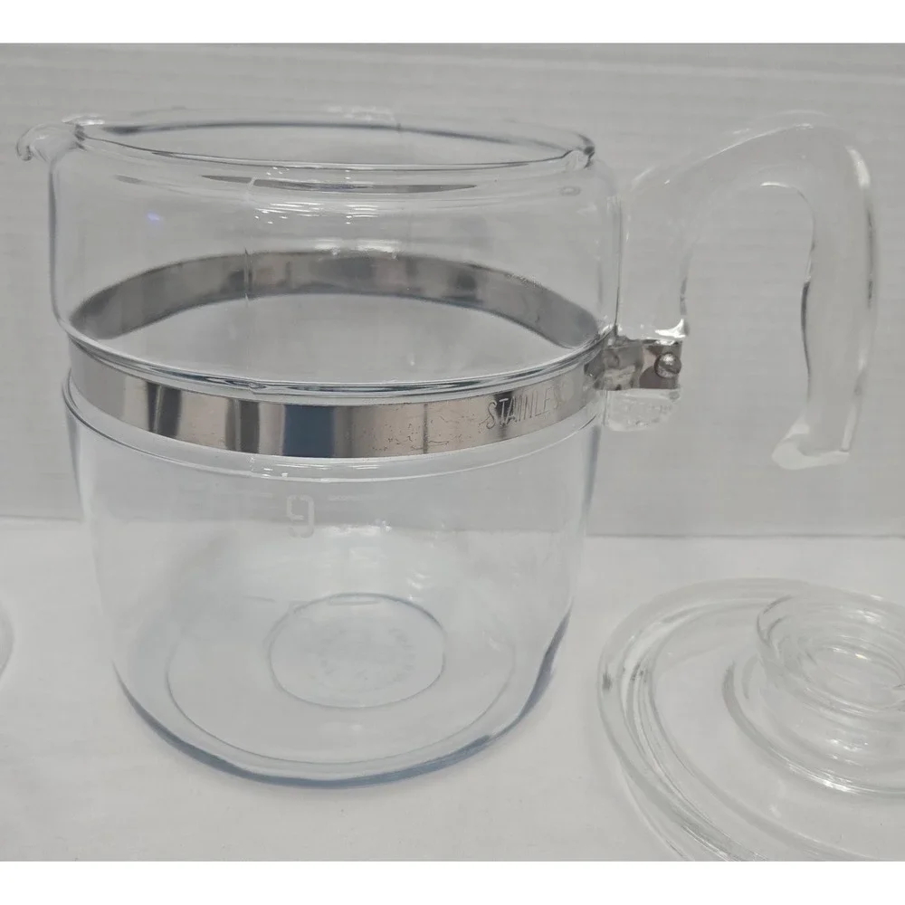 Vtg Pyrex 9 Cup Percolator Coffee Pot #7759 B Flameware Complete Set - Pristine